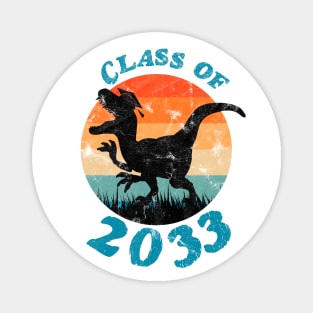 Class of 2033 Dinosaur Funny Design Distressed Magnet